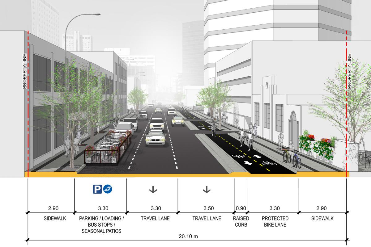 Downtown Protected Bike Lanes