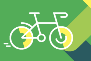 City of Winnipeg Bike Map Logo
White bike on green background
