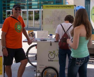 Bike Winnipeg’s display trailer is our main means of reaching out into the community to inform and encourage our fellow citizens to get out of their cars and onto their bikes.