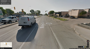 The existing traffic signal at Flint & Notre Dame provides ready access across Notre Dame for people on bikes.