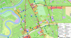 Land use and bikeway connections near the Fermor Avenue-Seine River Bridge Rehabilitation Project
