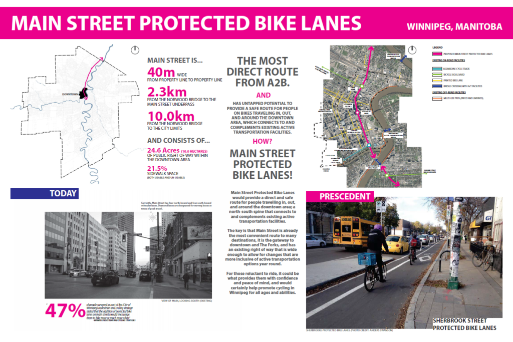 Mian Street Offeset Transit Lane and Protected Bike Lanes